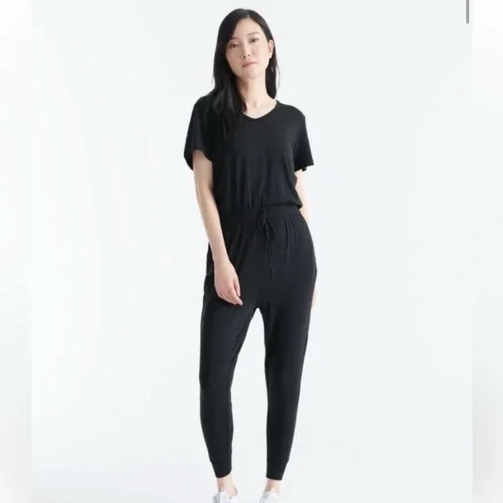 Knix Good to Go Black V Neck Drawstring Waist Jumpsuit Size XXL